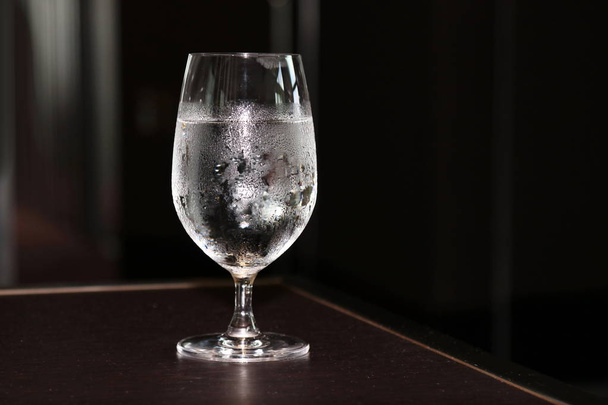 glass of water drink, clear glass of water, cold water - Photo, Image