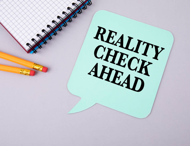 Reality Check Ahead. Paper speech bubble - Photo, Image