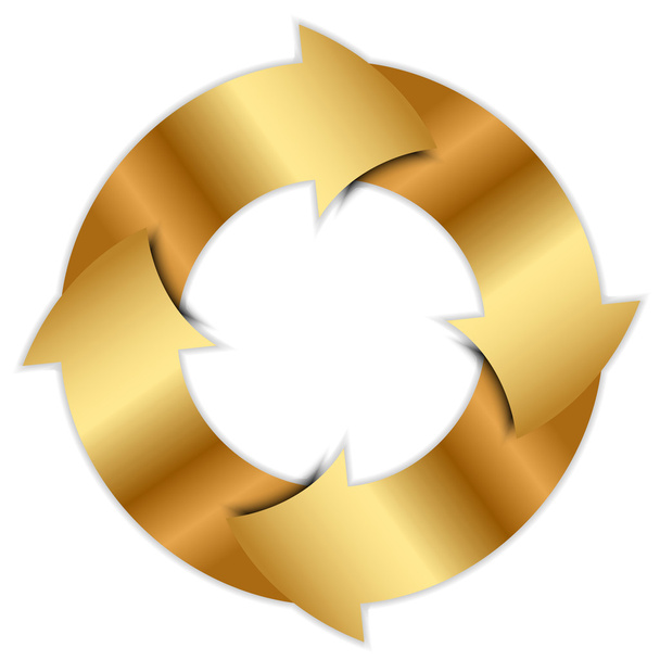 Vector gold arrows circle - Vector, imagen