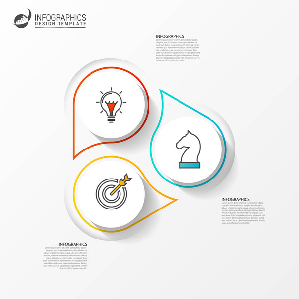 Infographic design template. Creative concept with 3 steps. Can be used for workflow layout, diagram, banner, webdesign. Vector illustration - Vektor, Bild