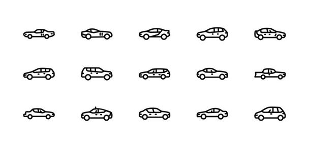 Motor Vehicles Line Icons  - Vector, Image