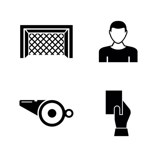 Fotbal Soccer. Jednoduché související vektorové ikony - Vektor, obrázek