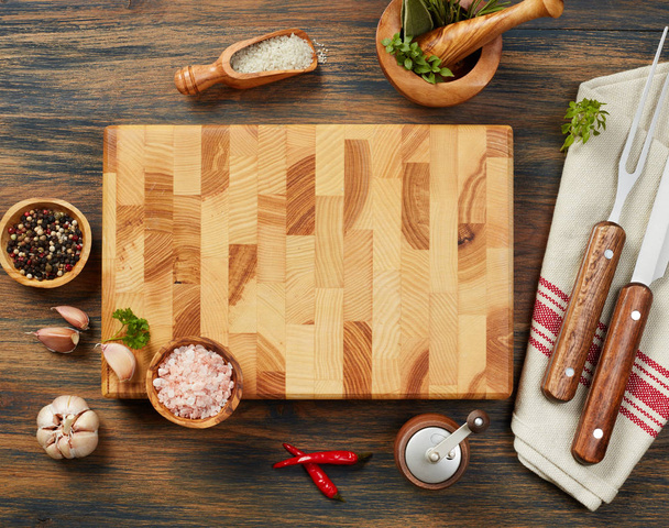 Cooking ingredients and cutting board - Фото, зображення