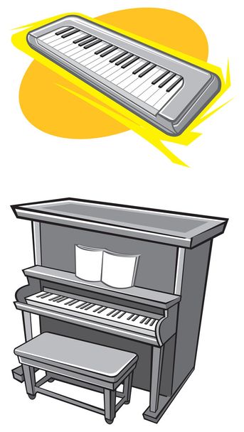 ピアノとキーボード - ベクター画像