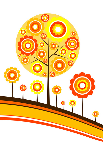 Tree autumn background, vector - Vector, Image
