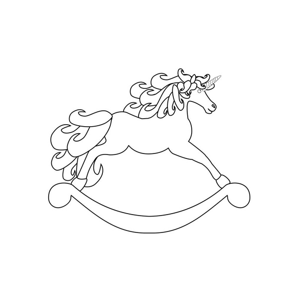 Ilustración de caballo unicornio sobre fondo blanco. Ilustración vectorial
 - Vector, imagen