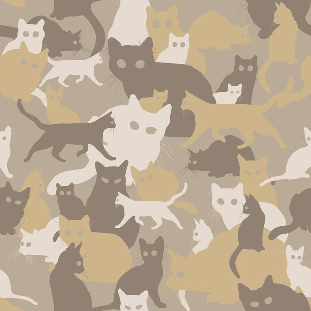 seamless camouflage with cats - Vektor, kép