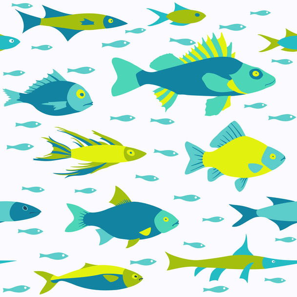 Vector seamless pattern with fish - Vector, Image