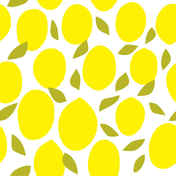 Seamless vector pattern with lemons - Vector, imagen