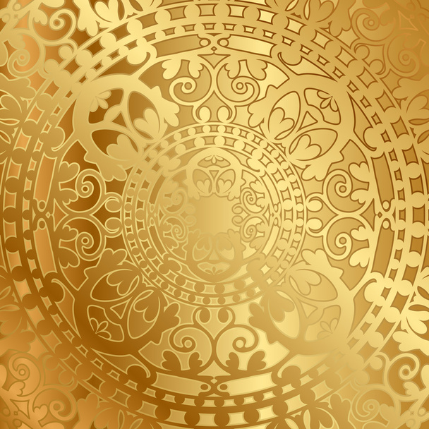 Vector gold background with oriental decoration - Vektori, kuva