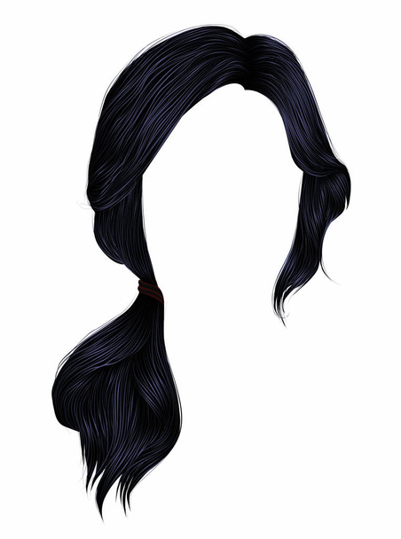 mujeres de moda pelos morena negro color .tail
 . - Vector, Imagen