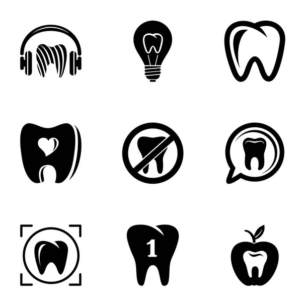Σετ εικονιδίων οδοντιατρική προστασίας, απλό στυλ - Διάνυσμα, εικόνα