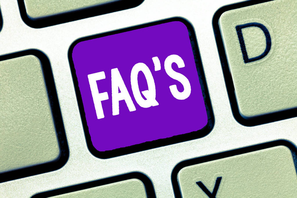 Sinal de texto mostrando Faq s é. Lista de fotos conceitual de perguntas e respostas relativas a um determinado assunto
 - Foto, Imagem