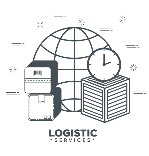 logistické služby nastavit ikony - Vektor, obrázek
