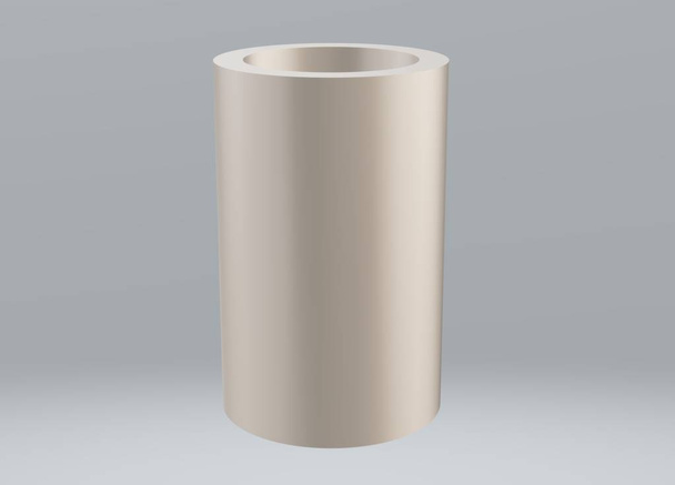 3d brown cylinder isolated on gray background. cylinder sign.  - Photo, Image