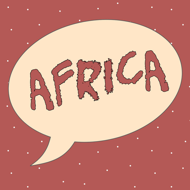 Ecriture conceptuelle montrant l'Afrique. Photo d'affaires montrant les mondes deuxième plus grand et deuxième continent le plus peuplé Arabe
 - Photo, image