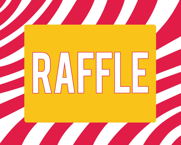 Conceptual hand writing showing Raffle. Business photo showcasing means of raising money by selling numbered tickets offer as prize - Photo, Image
