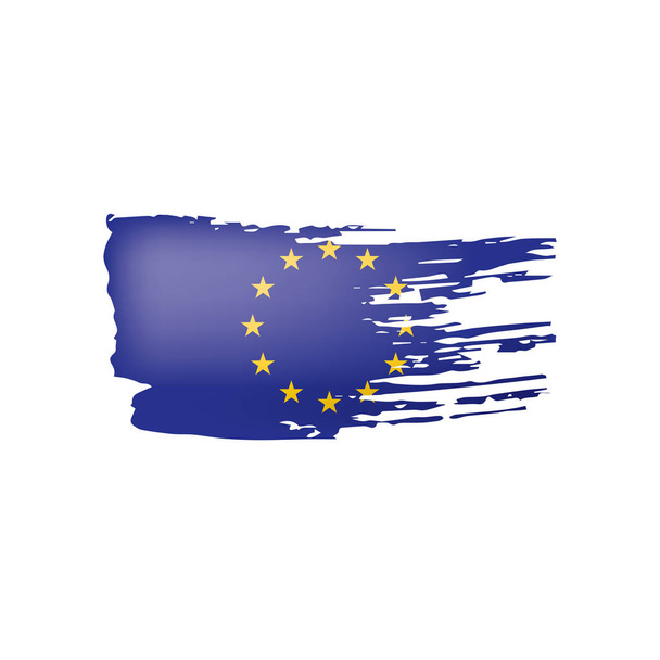 Bandeira da União Europeia, ilustração vetorial sobre um fundo branco. - Vetor, Imagem