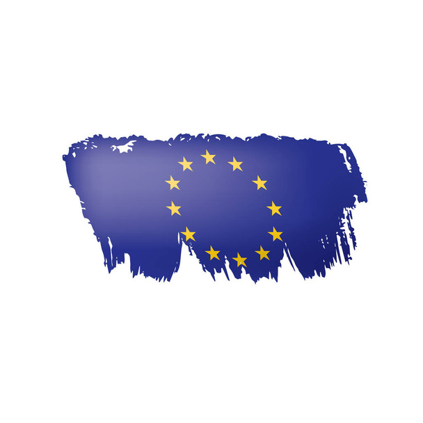 Flaga Unii Europejskiej, ilustracja wektora na białym tle. - Wektor, obraz