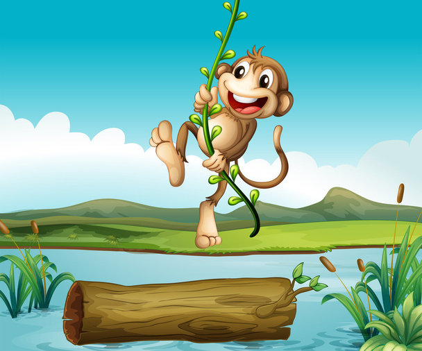 Un singe se balançant
 - Vecteur, image