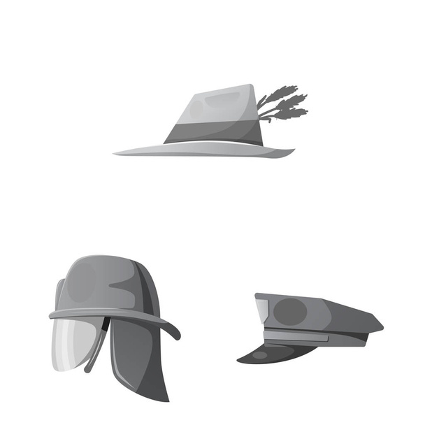 Isolated object of headgear and cap symbol. Set of headgear and accessory stock vector illustration. - Vektor, kép