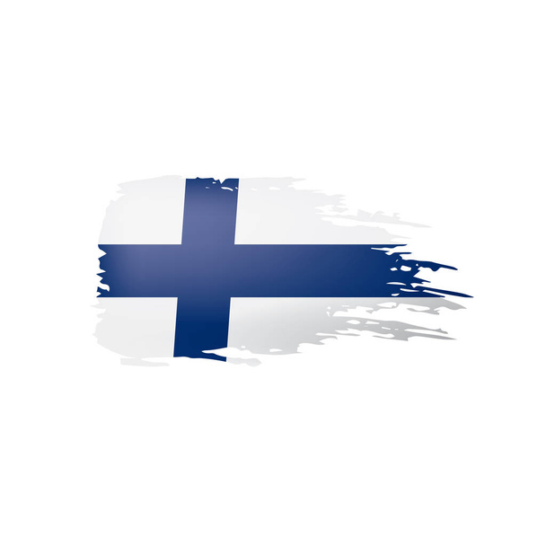 Vlajka Finska, vektorové ilustrace na bílém pozadí. - Vektor, obrázek