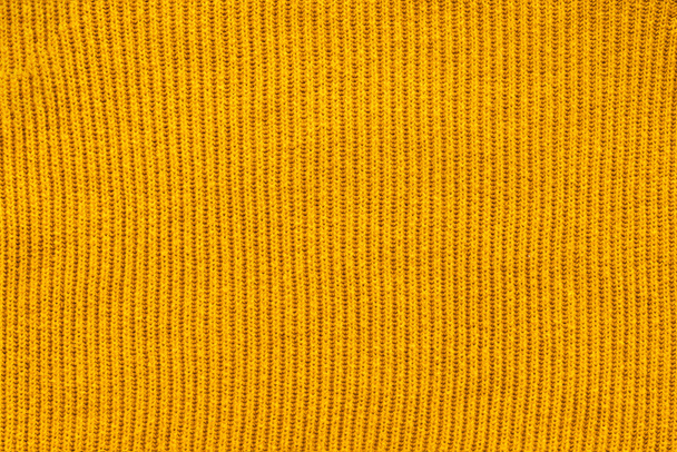 full frame of yellow woolen fabric backdrop - Photo, Image