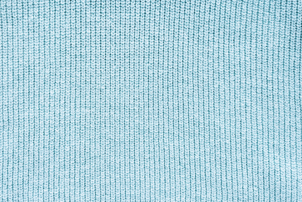 close up view of blue woolen cloth as background - Foto, Imagem