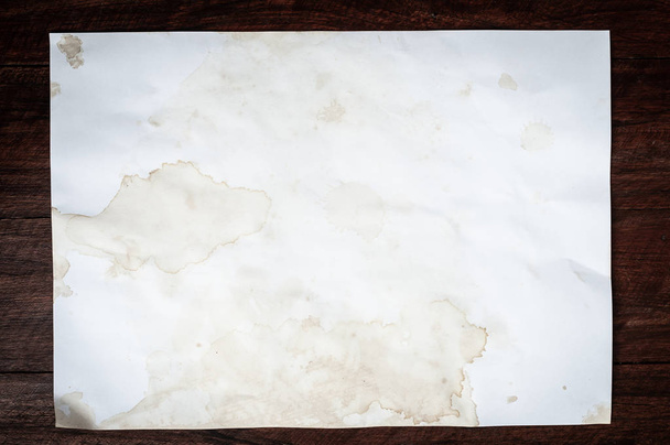 Background texture of crumpled aged paper with spot and stain - Foto, Imagem