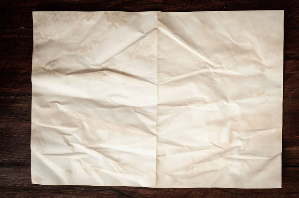 Background texture of crumpled aged paper with spot and stain - Foto, Imagem