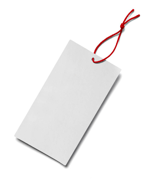 primer plano de una nota de etiqueta de precio sobre fondo blanco - Foto, imagen