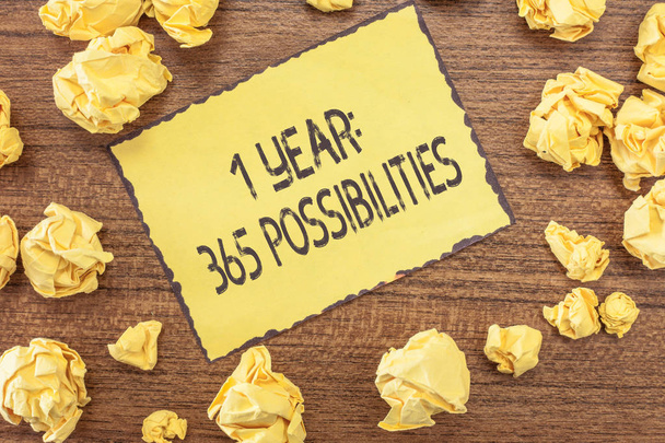 Teksti merkki osoittaa 1 Vuosi 365 Mahdollisuudet. Käsitteellinen valokuva Uuden päivän alku Paljon mahdollisuuksia aloittaa
 - Valokuva, kuva