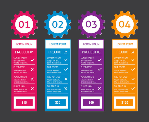 Modern vector product pricing comparison design template - Vector, Image