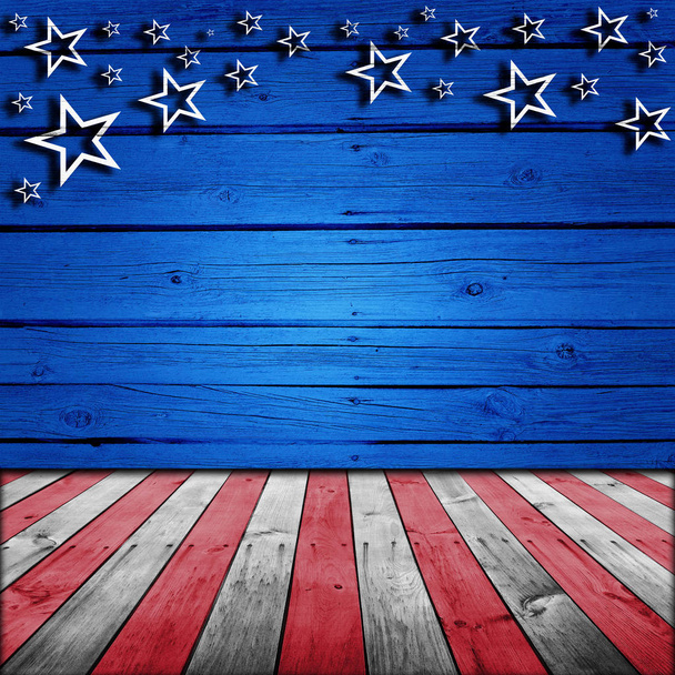 Mesa vazia colorida com estilo de bandeira dos EUA
 - Foto, Imagem
