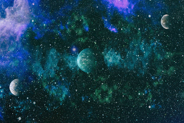 Fondo espacial abstracto futurista. Cielo nocturno con estrellas y nebulosa. Elementos de esta imagen proporcionados por la NASA
 - Foto, Imagen