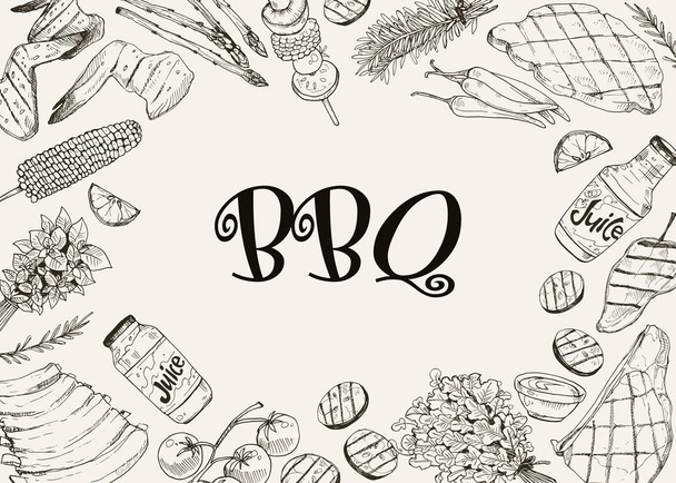 poster voor BBQ-feesten - Vector, afbeelding