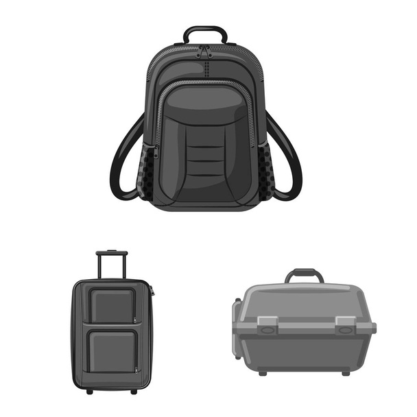 Vector design of suitcase and baggage icon. Collection of suitcase and journey vector icon for stock. - Vecteur, image