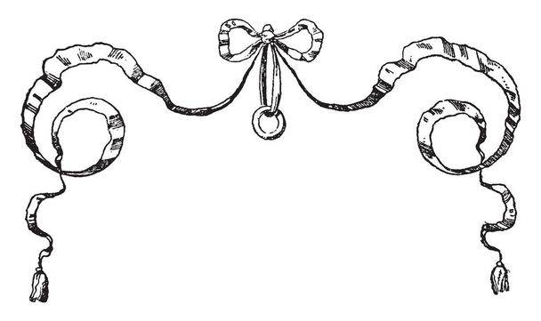 lose Band und Knoten wurde während der deutschen Renaissance entworfen, diese Art von Singularität kann durch das Schneiden eines Schlitzes in der Scheibe, Vintage-Linienzeichnung oder Gravur entstehen. - Vektor, Bild