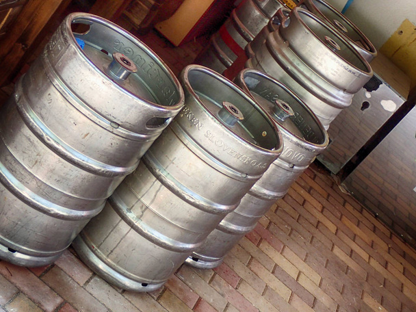 slovak beer barrels as very nice drink background - Photo, Image