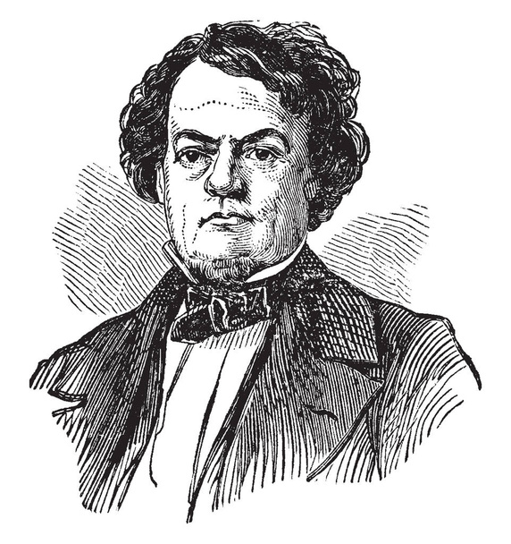 robert augustus toombs, 1810-1885, war ein amerikanischer Politiker und Senator der Vereinigten Staaten von Georgien, Vintage-Linienzeichnung oder Gravurillustration - Vektor, Bild