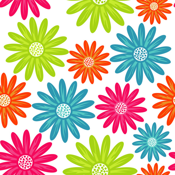 Bright floral seamless texture - Vector, Image