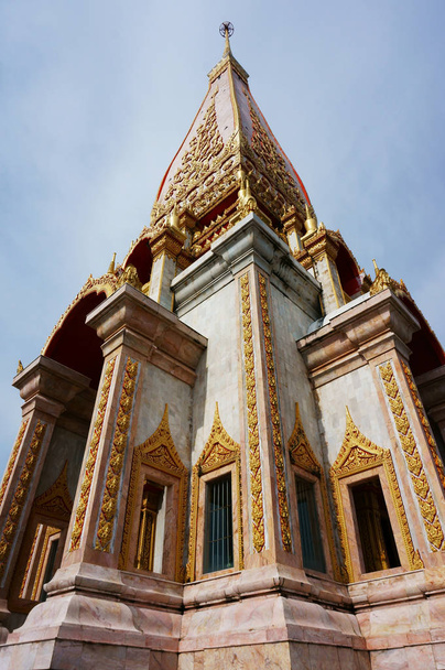 Wat Chalong, or Chalong Temple, built at the beginning on 19th century, Its real name is Wat Chaiyathararam. - Zdjęcie, obraz