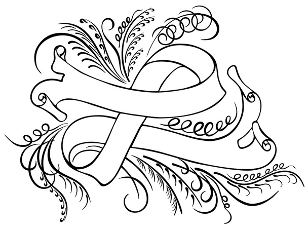 Kalligrafikus kavargó díszítő elemek. Szalag - Vektor, kép