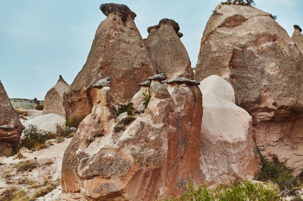 Views of Cappadocia volcanic kanyon cave houses in Turkey - Fotó, kép