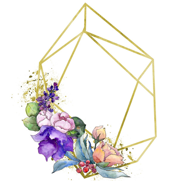 熱帯の花を水彩画のカラフルな花束。花植物の花。孤立した図の要素。背景、テクスチャ、ラッパー パターン、フレームや境界線の aquarelle ワイルドフラワー. - 写真・画像