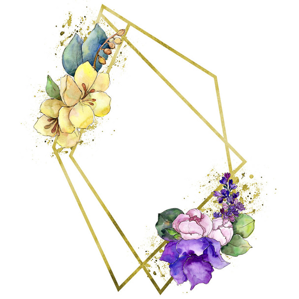 Tropická květina akvarel barevné kytice. Květinové botanické květin. Izolované ilustrace prvek. Aquarelle wildflower pro pozadí, textura, souhrnný vzorek, rám nebo hranice. - Fotografie, Obrázek