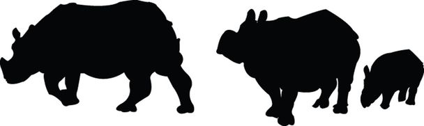 Silhouette de famille Rhinocéros
 - Vecteur, image