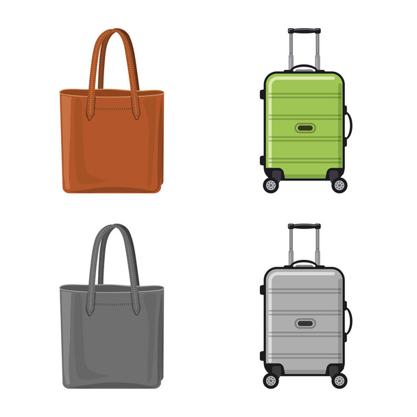 Vector design of suitcase and baggage symbol. Collection of suitcase and journey stock symbol for web. - Vettoriali, immagini
