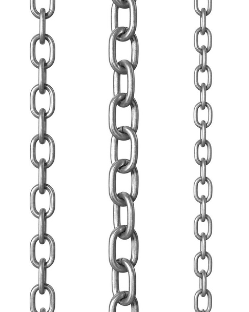 Łańcuch metal na białym tle. ilustracja 3D - Zdjęcie, obraz