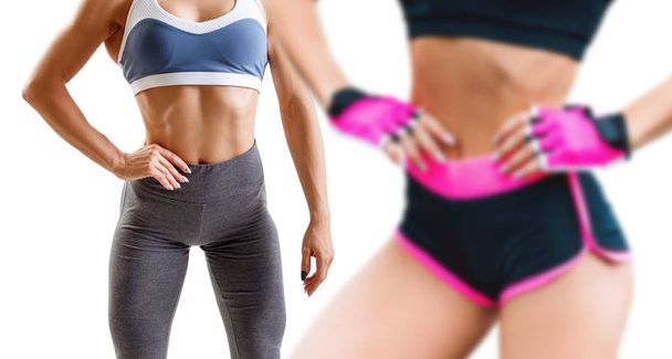 Collage di donna con corpo atletico in abbigliamento sportivo diverso
. - Foto, immagini